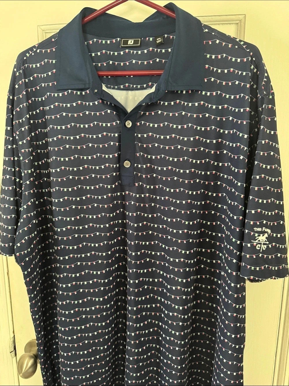 FootJoy Men's Pattern Polo Shirt Blue 2XL Like New
